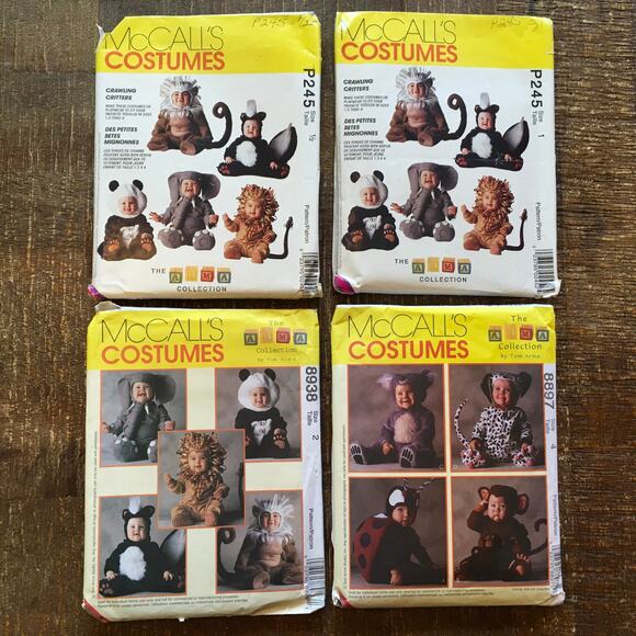 McCalls Sewing Pattern P245 Bundle Infant Toddler Halloween Costumes 6 mo-4 CUT - Picture 1 of 3